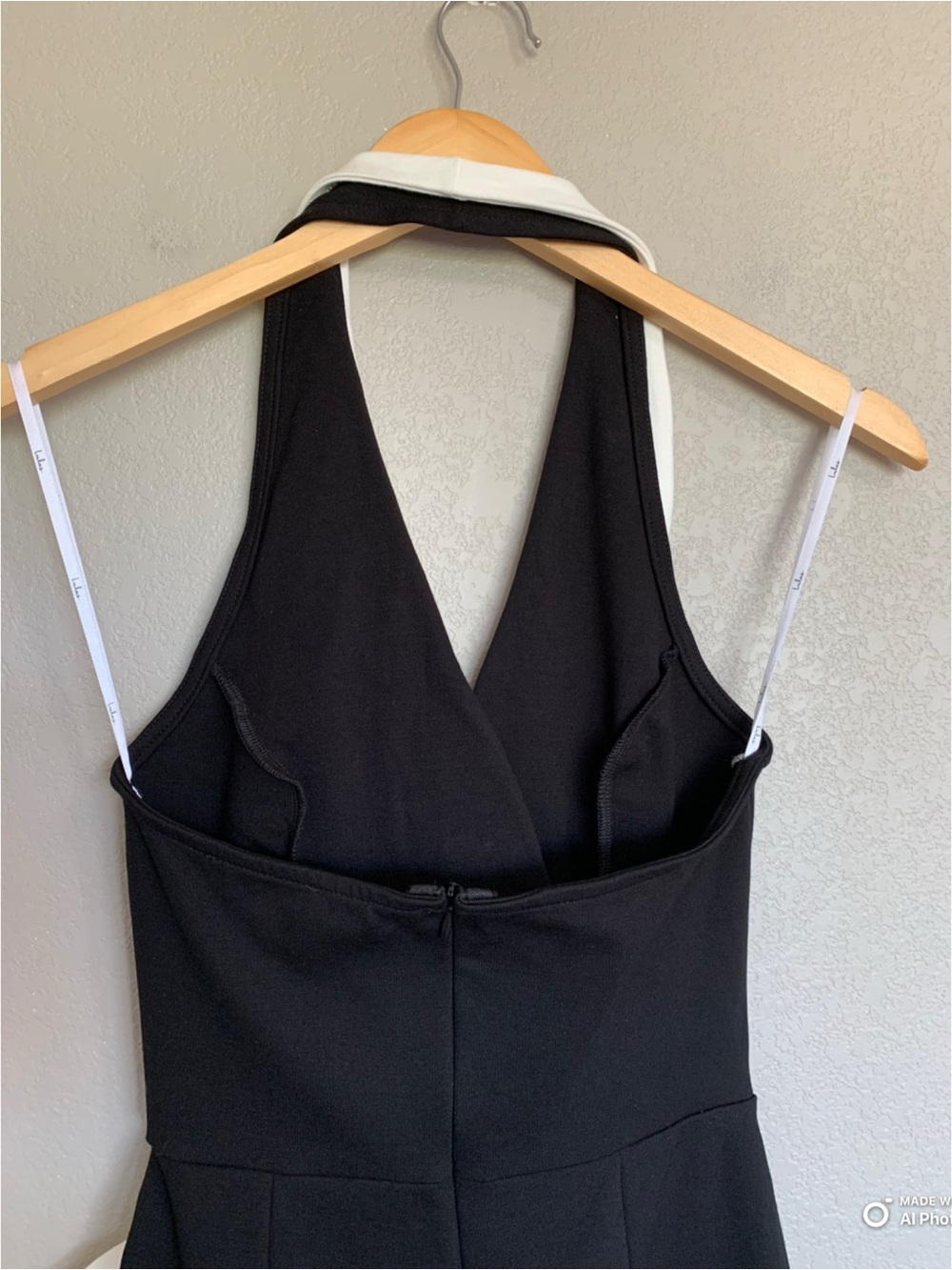 Lulus XS Cutest Poise Black Color Block Collared Halter Wrap Skort Romper NWT - Picture 11 of 17